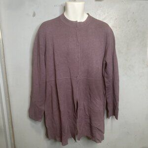 Eileen Fisher Shadow Stand Collar Cardigan XL